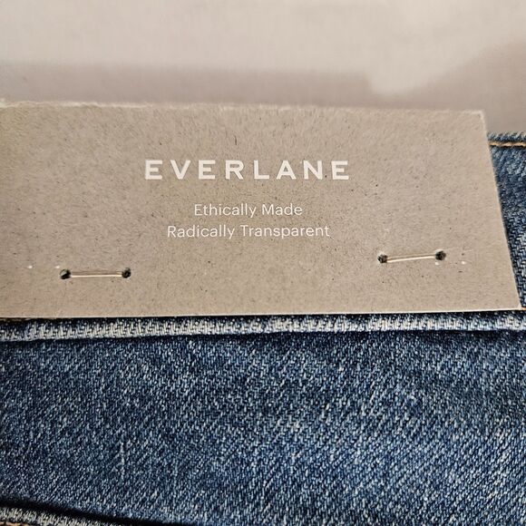 NWT Everlane Women's The Cheeky Jean High Rise Low Stretch 33 Regular Raw Hem - Picture 4 of 8